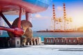 Propeller of vessel repair maintenance at floating dry dock in shipyard. Royalty Free Stock Photo