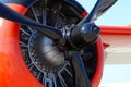 The propeller of a world war II airplane