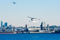 Sea Plane taking off from Vancouver Harbor Royalty Free Stock Photo