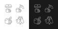 Proper handwashing linear icons set for dark and light mode