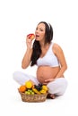Proper nutrition during pregnancy. Vitamins and fruit.