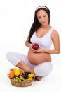 Proper nutrition during pregnancy. Vitamins and fruit.