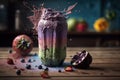 proper nutrition, smoothie freshes splash, Blended fruit smoothies ecological food, healthy lifestyle. Bright mixed Royalty Free Stock Photo