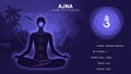 properties of Ajna chakra with meditation human pose Illustration