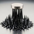 Properties and unique behaviors of ferrofluids under the influence of Royalty Free Stock Photo