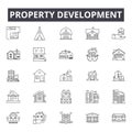 Property development line icons, signs, vector set, linear concept, outline illustration