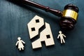 Property division concept. Divided house during family divorce. Royalty Free Stock Photo
