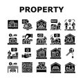 property estate home house real icons set vector Royalty Free Stock Photo