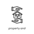 property and finance icon. Trendy modern flat linear vector prop