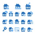 Property and House Insurance Icon Set. Vector