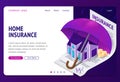 Property insurance isometric landing page banner