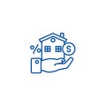 Property investment line icon concept. Property investment flat  vector symbol, sign, outline illustration. Royalty Free Stock Photo