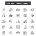 Property investment line icons, signs, vector set, outline illustration concept Royalty Free Stock Photo