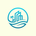 Beach Hotel and Real Estate Property Logo