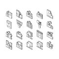 Property Maintenance And Repair isometric icons set vector