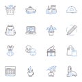 Property management line icons collection. Tenants, Maintenance, Lease, Inspections, Rent, Investments, Accounting Royalty Free Stock Photo