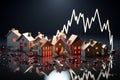 Property market turbulence signals a crisis in real estate sector Royalty Free Stock Photo