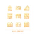 Property purchase pixel perfect gradient linear vector icons set Royalty Free Stock Photo