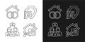 Property purchasing legal features linear icons set for dark, light mode