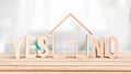 The House icon and Yes No text for property or building concept 3d rendering