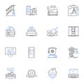 Property renovation line icons collection. Refurbishment, Remodel, Restoration, Upgrade, Transformation, Overhaul