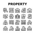 Property Rental Agency Collection Icons Set Vector