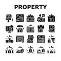 Property Rental Agency Collection Icons Set Vector Royalty Free Stock Photo