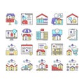 Property Rental Agency Collection Icons Set Vector . Royalty Free Stock Photo