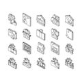 Property Rental Agency Collection isometric icons set vector Royalty Free Stock Photo