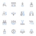 Property rental management software line icons collection. Rent, Tenants, Leases, Property, Vacancy, Maintenance, Owners Royalty Free Stock Photo