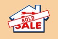 Property sold sign. Royalty Free Stock Photo