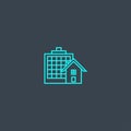 Property Type concept blue line icon