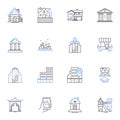 Property valuation line icons collection. Appraisal, Assessment, Valuation, Equity, Market, Investment, Income vector