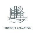 Property valuation vector line icon, linear concept, outline sign, symbol