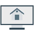 Property Website, Building On Monitor Isolated Vector Icons can be modify with any Style