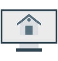 Property Website, Building On Monitor Isolated Vector Icons can be modify with any Style