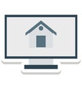 Property Website, Building On Monitor Isolated Vector Icons can be modify with any Style