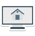 Property Website, Building On Monitor Isolated Vector Icons can be modify with any Style