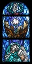 The prophet Isaiah, stained glass window in St. James church in Hohenberg, Germany Royalty Free Stock Photo