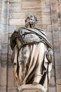 The prophet Jeremiah, statue on the Milan Cathedral Royalty Free Stock Photo