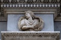 Prophet Malachi, relief on the portal of the Cathedral of Saint Lawrence in Lugano Royalty Free Stock Photo