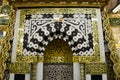 Prophet Mohammed Mosque - inside Al Masjid an Nabawi - Rawdah Mubarak Riadhul Jannah mehrab - Medina Royalty Free Stock Photo