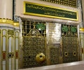 Prophet Mohammed Mosque Peace be upon him PBUH , inside Al Masjid an Nabawi - Rawdah Mubarak Riadhul Jannah mehrab - Medina Saudi Royalty Free Stock Photo