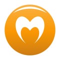 Prophetic heart icon orange Royalty Free Stock Photo