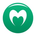 Prophetic heart icon vector green