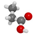 Propionic acid (propanoic acid) molecule. Used as preservative in food Royalty Free Stock Photo