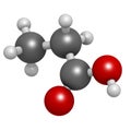 Propionic acid (propanoic acid) molecule. Used as preservative in food Royalty Free Stock Photo