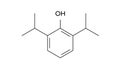 propofol molecule, structural chemical formula, ball-and-stick model, isolated image general anesthetics Royalty Free Stock Photo