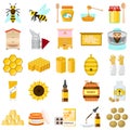 Propolis icons set, flat style