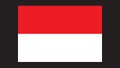 Proportional Size Indonesian Flag Isolated In Black